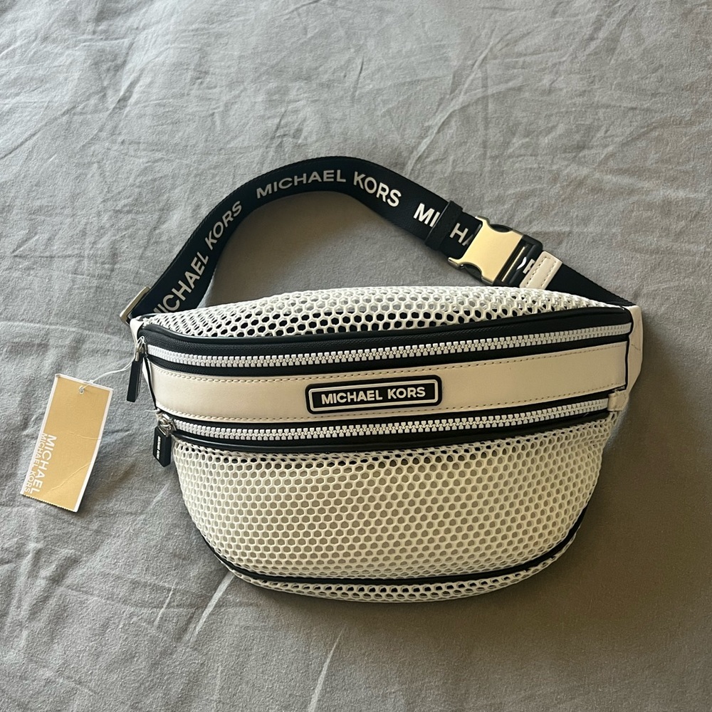 Michael Kors white leather waist pack bag